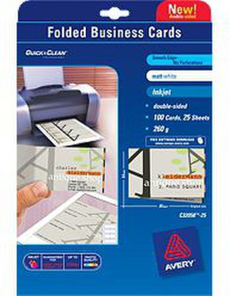 Avery Folded Business Cards Druckerpapier
