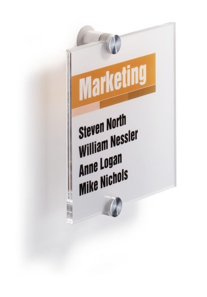 Durable 482219 Sign holder Acrylic,Aluminium Aluminium,Transparent sign holder/information stand