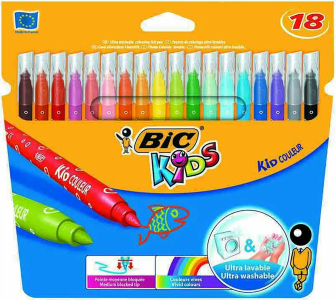 BIC Kid Couleur Medium Multicolour 18pc(s) felt pen