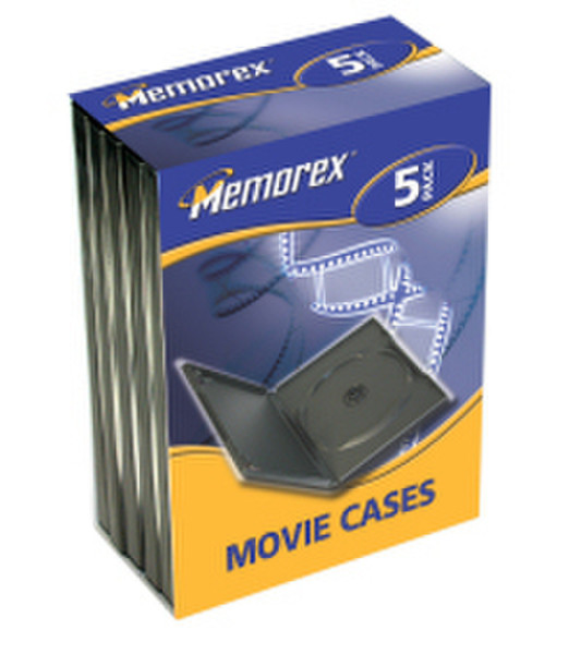 Memorex DVD Movie Cases Black, 5 Pack 1discs Black