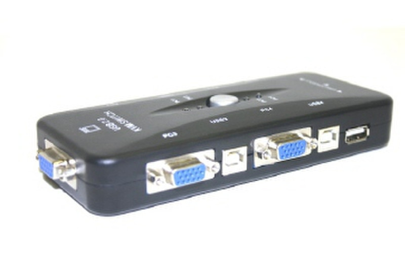 Kinamax KVM-USB4 Schwarz Tastatur/Video/Maus (KVM)-Switch