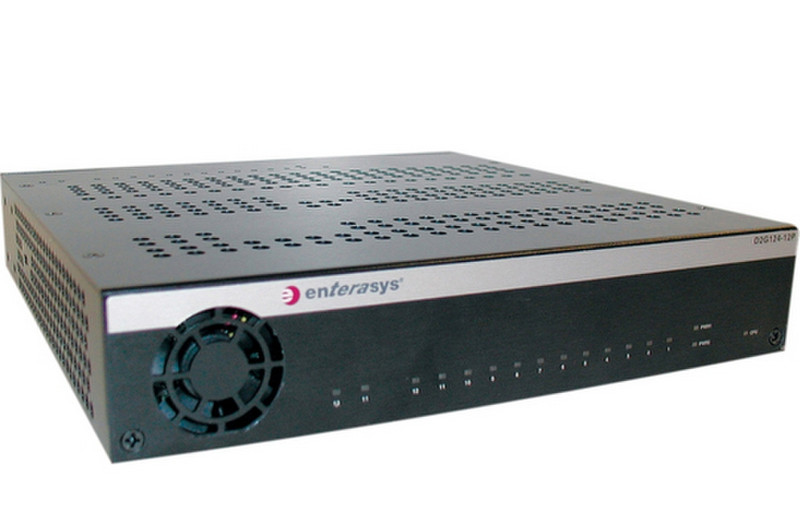 Enterasys D2G124-12P Управляемый L2 Gigabit Ethernet (10/100/1000) Power over Ethernet (PoE) Черный сетевой коммутатор