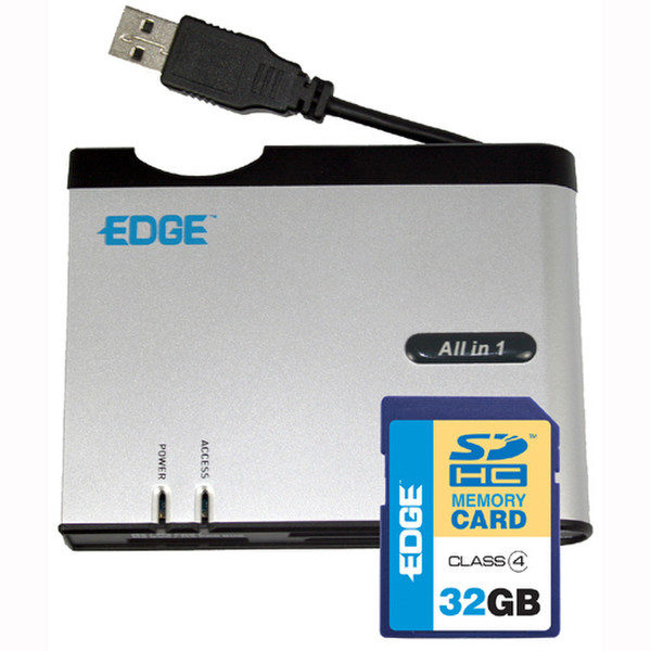 Edge 32GB ProShot SDHC + All-In-One Reader 32GB SDHC Class 4 memory card