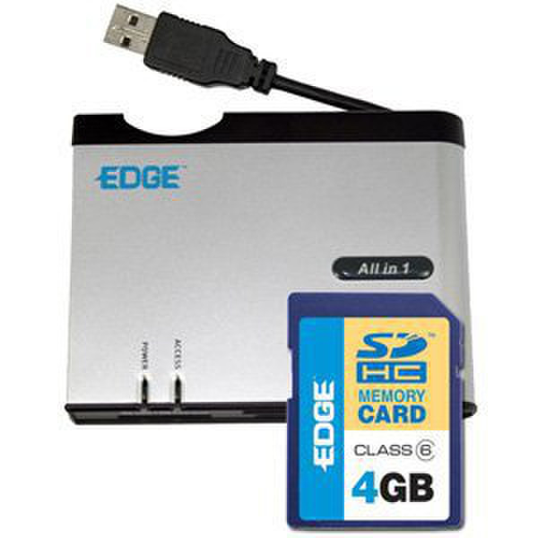 Edge 4GB SDHC + All-In-One Reader 4ГБ SDHC Class 6 карта памяти