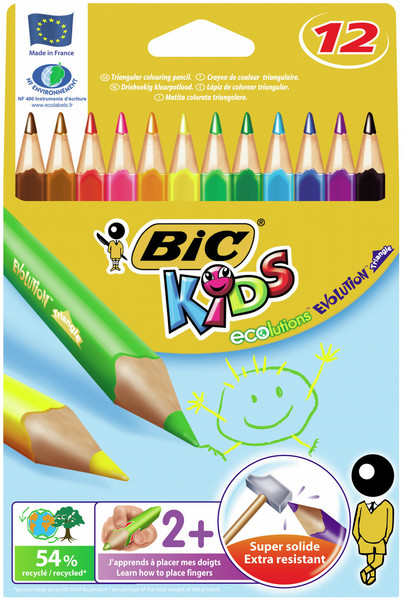 BIC Evolution Triangle Мульти 12шт цветной карандаш
