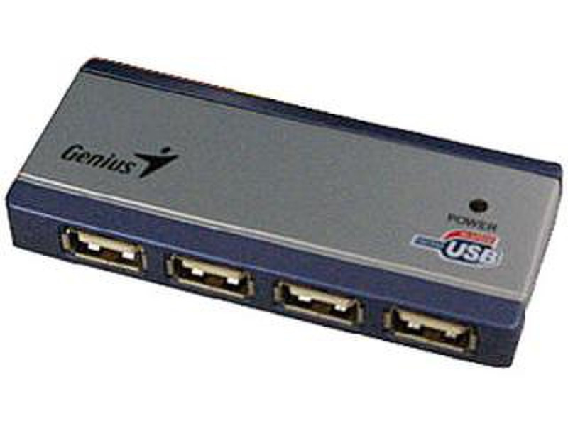 Genius UH-402 480Mbit/s Blue,Silver interface hub