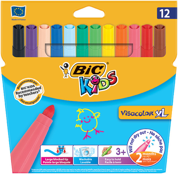 BIC Visacolor XL Болд Разноцветный 12шт фломастер