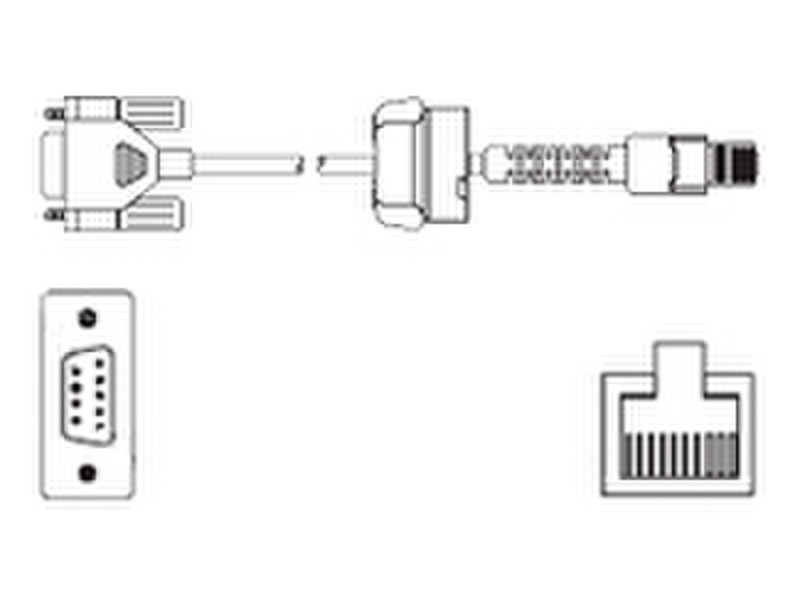 Zebra Serial Cable RJ-45 RJ-34 Черный кабель последовательной связи