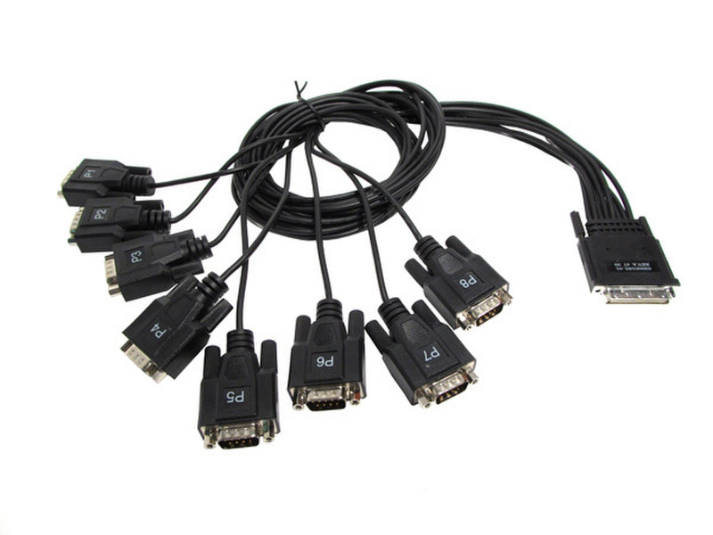 Digi 76000529 DB-9 8 x DB-9 Schwarz Kabelschnittstellen-/adapter