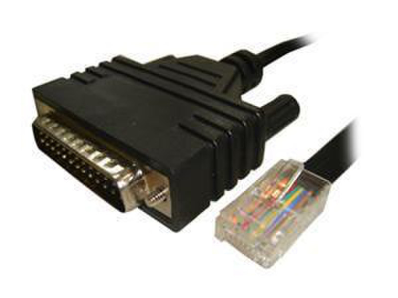 Digi 76000195 DB-25 RJ-45 Black cable interface/gender adapter