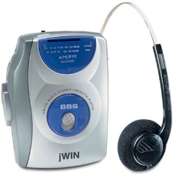 jWIN JXB32A Синий, Cеребряный кассетный плеер