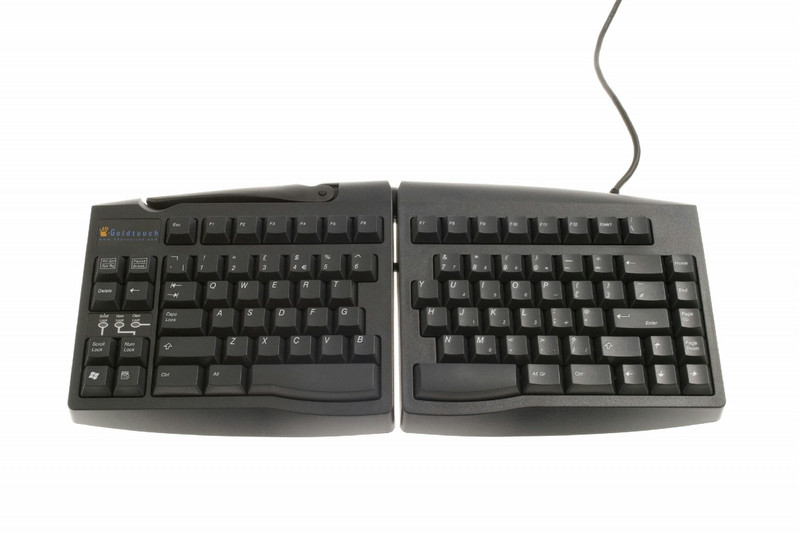 BakkerElkhuizen Goldtouch Adjustable USB+PS/2 AZERTY French Black keyboard