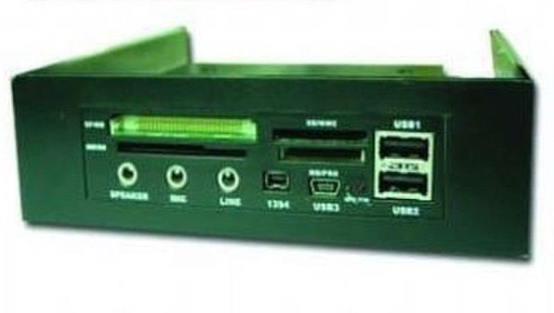 Gembird UHB-2MP-B Internal USB 2.0 Multi front panel, black color Schwarz Kartenleser