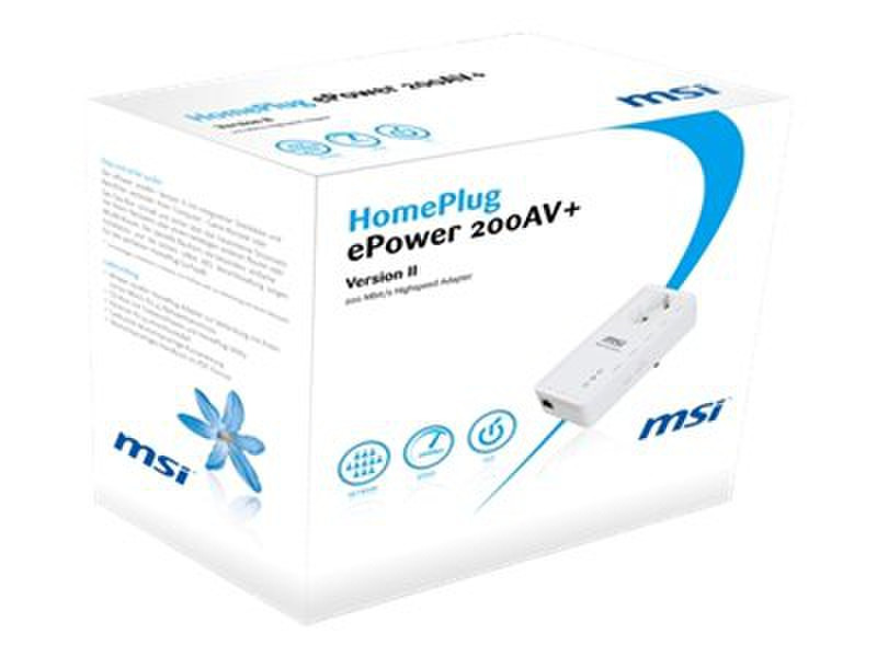 MSI ePower 200AV+ v.II Ethernet 200Мбит/с сетевая карта