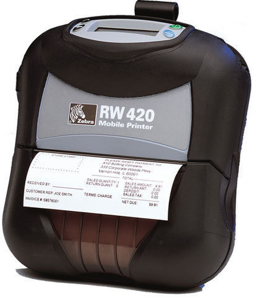Zebra RW 420 Прямая термопечать 203dpi Черный устройство печати этикеток/СD-дисков