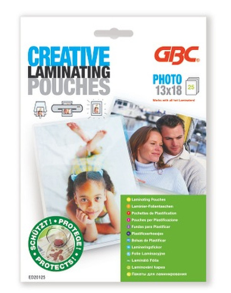 GBC Card Laminating Pouches 136x186mm 2x125 Micron Gloss (25) laminator pouch