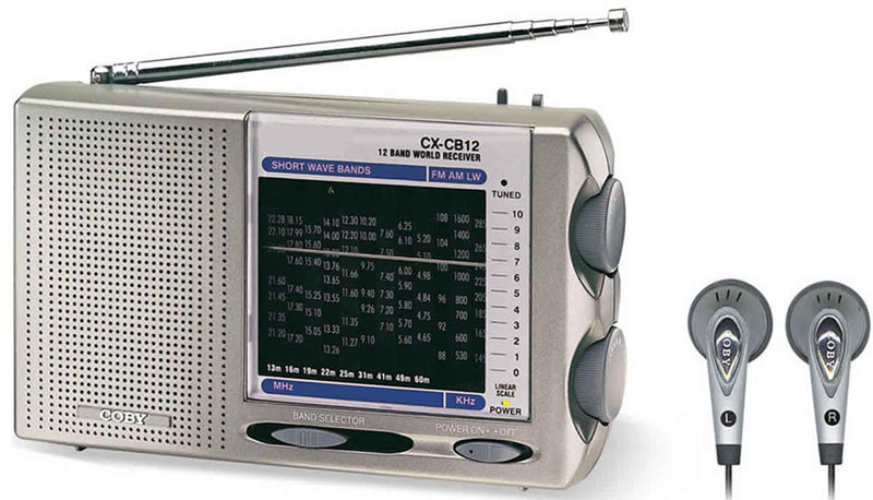 Coby CXCB12 Портативный Аналоговый Белый радиоприемник