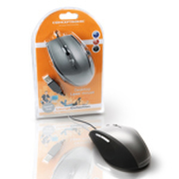 Conceptronic Lounge’n’LOOK Laser Mouse USB+PS/2 Лазерный 800dpi Черный компьютерная мышь