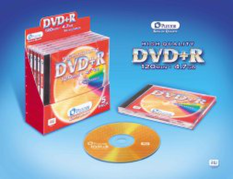 Plextor DVD+R 4.7GB 120Min 4xspd JewelCase 5pk
