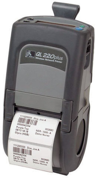 Zebra QL 220 Plus Прямая термопечать 203dpi Серый устройство печати этикеток/СD-дисков