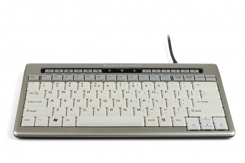 BakkerElkhuizen S-board 840 USB QWERTY Englisch Grau Tastatur