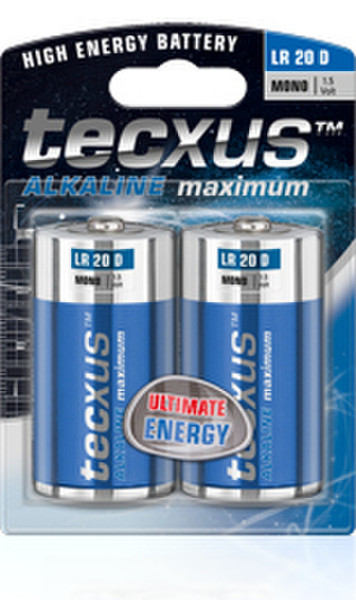 Tecxus LR20 - 2Pk Alkaline non-rechargeable battery