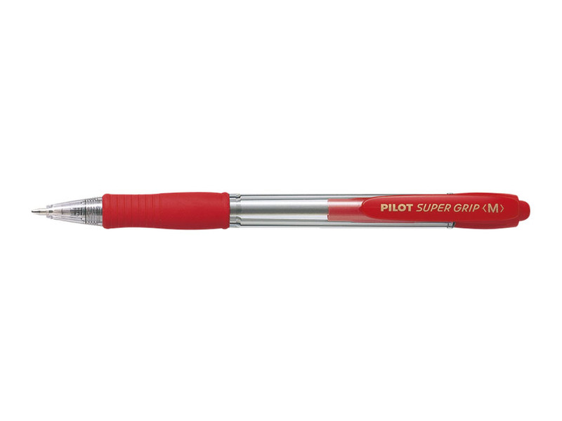 Pilot Super Grip Medium Clip-on retractable ballpoint pen Medium Red 1pc(s)