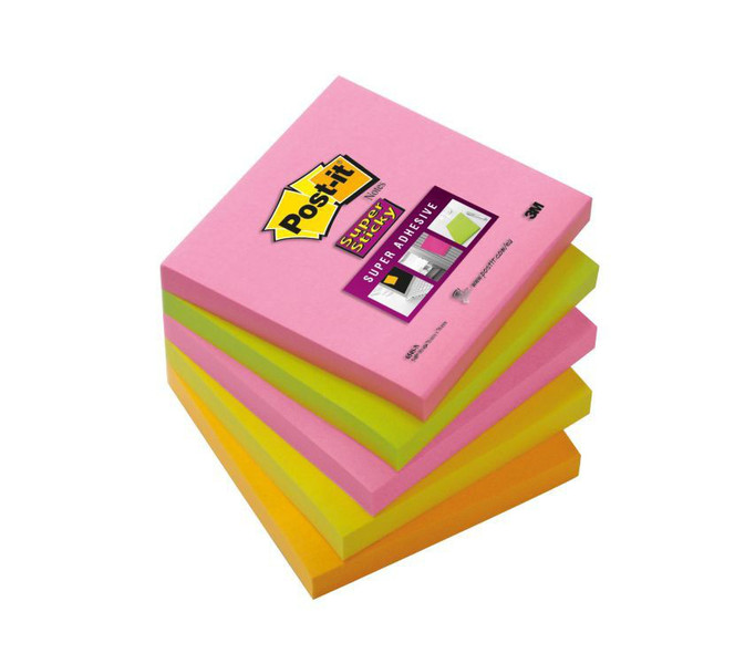 3M 654S-N Квадратный Зеленый, Оранжевый, Розовый, Желтый 90листов самоклеющаяся бумага для заметок