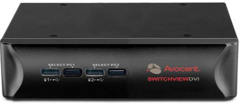 Vertiv DVI 2-port Schwarz Tastatur/Video/Maus (KVM)-Switch