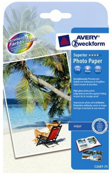 Avery C2497-75 Hoch-Glanz Weiß Fotopapier
