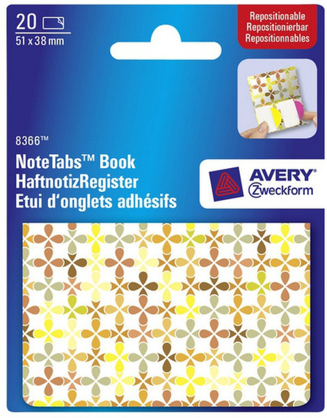 Avery 8366 Pink,Yellow 20pc(s) self-adhesive label