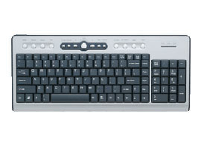 Bytecc KB-SKB-2200HUB USB QWERTY Silber Tastatur