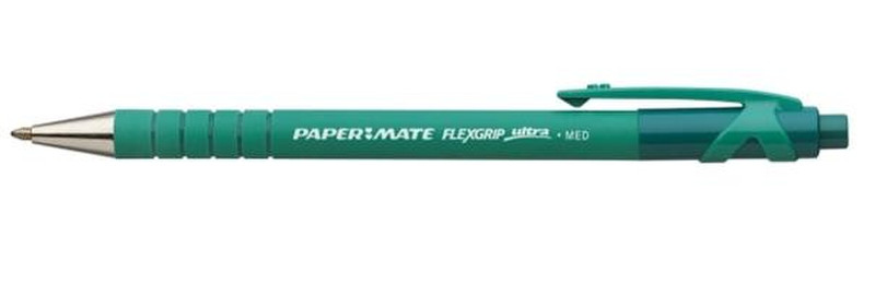 Papermate Flexgrip Ultra Clip-on retractable ballpoint pen Medium Grün 12Stück(e)