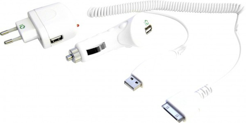 Gembird MP3A-UC-AC3 Авто, Для помещений Белый зарядное для мобильных устройств