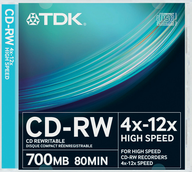 TDK CD-RW Highspeed, 700MB, 10pcs CD-RW 700МБ 10шт