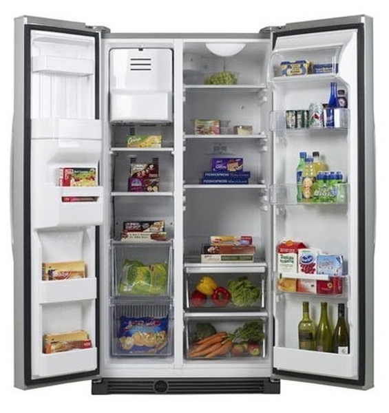 Whirlpool 20RUD3J freestanding A Stainless steel side-by-side refrigerator