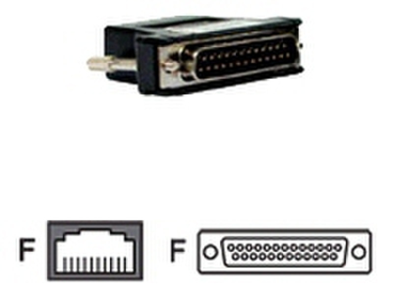 Vertiv DB-25 DTE Female 1x RJ-45, 1x 25-pin D-SUB wire connector