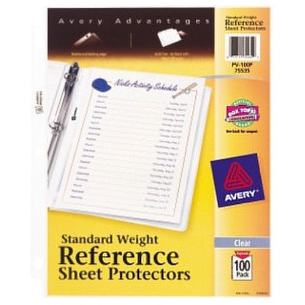Avery 75535 210 x 297 mm (A4) Polypropylene (PP) 100pc(s) sheet protector