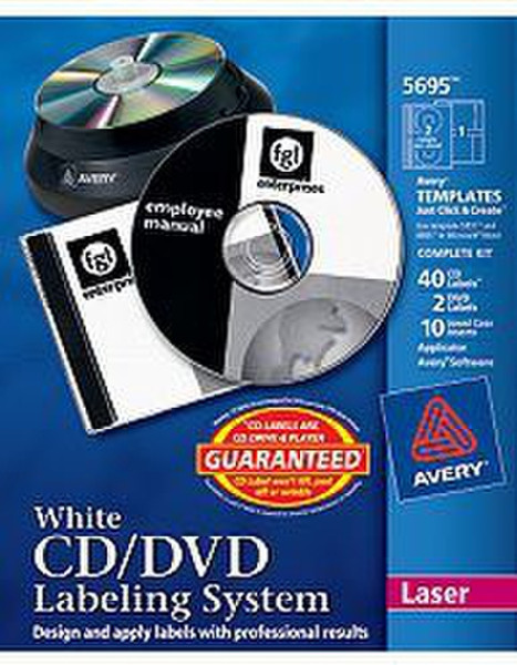 Avery White CD/DVD Labeling System White self-adhesive label