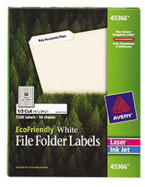 Avery EcoFriendly White File Folder Labels White 1500pc(s) self-adhesive label