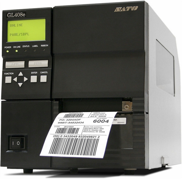 SATO GL412e Прямая термопечать / термоперенос 305dpi Черный устройство печати этикеток/СD-дисков