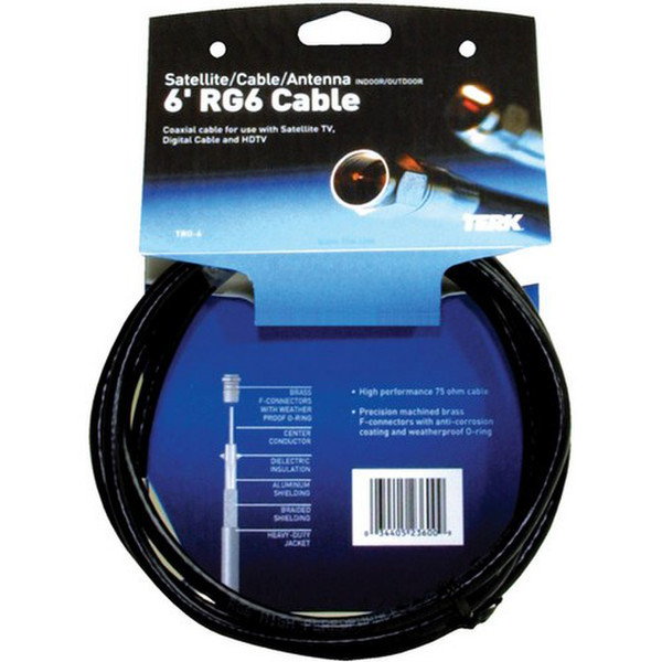 Audiovox 12ft RG-6 3.5m 1 x F 1 x F Black coaxial cable