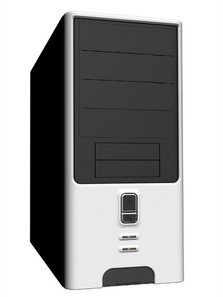 Athenatech A602BS Midi-Tower 450W Schwarz, Weiß Computer-Gehäuse