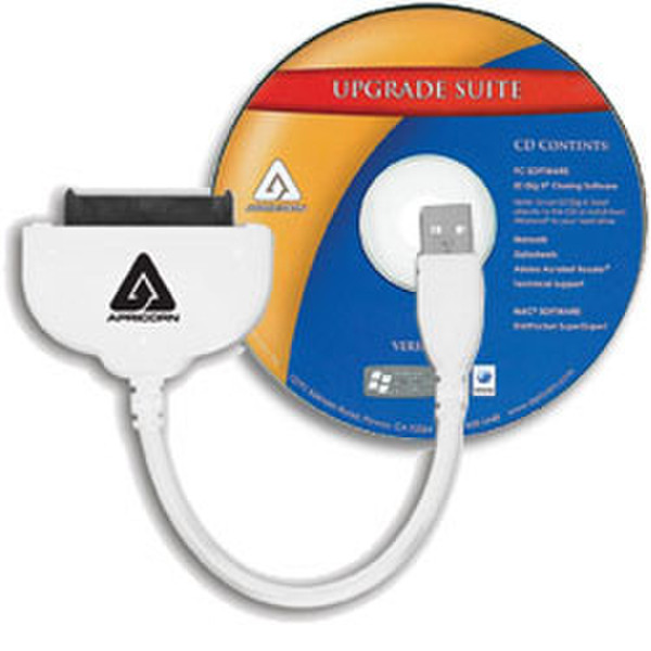 Apricorn ASW-USB-25 USB SATA White cable interface/gender adapter