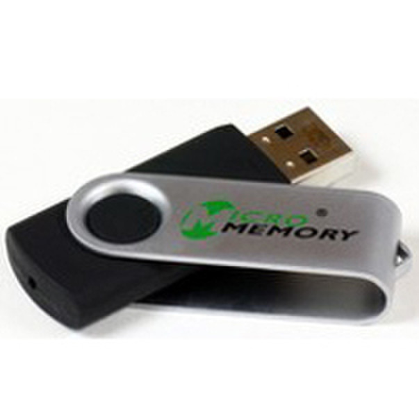 MicroMemory 4GB USB 2.0 4ГБ USB 2.0 Тип -A Черный, Нержавеющая сталь USB флеш накопитель