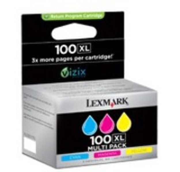Lexmark 3 x 100XL Бирюзовый, Маджента, Желтый струйный картридж