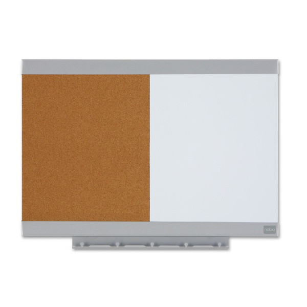 Nobo Ecoboard 585x432mm Drywipe + Cork Board Corkwood,Metal Brown,White