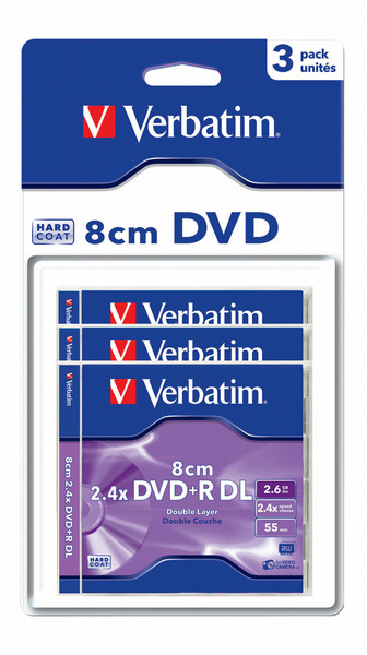 Verbatim DVD+R 8cm Double Layer Matt Silver 2.6ГБ DVD+R 3шт