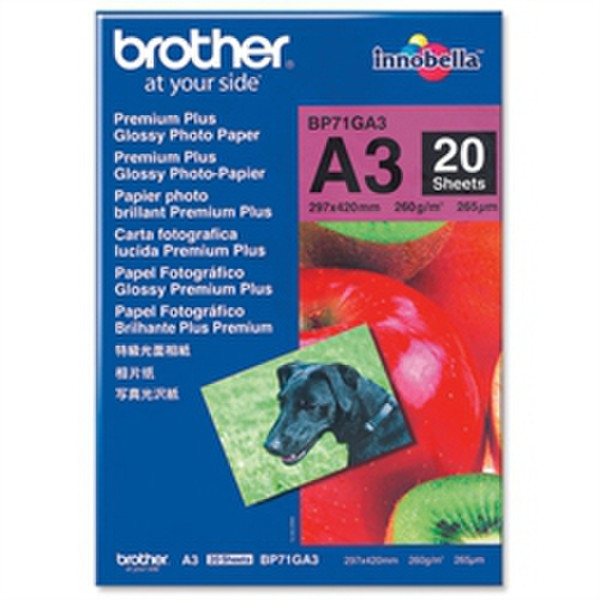 Brother BP71GLA3 White photo paper