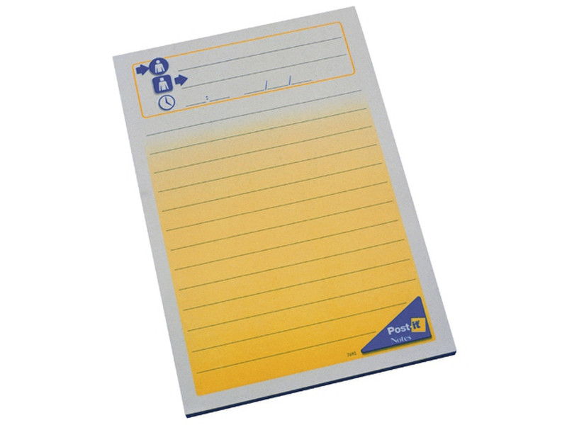 3M Post-it 152 x 102mm (12 x 50) Прямоугольник Синий, Белый, Желтый 50листов самоклеющаяся бумага для заметок